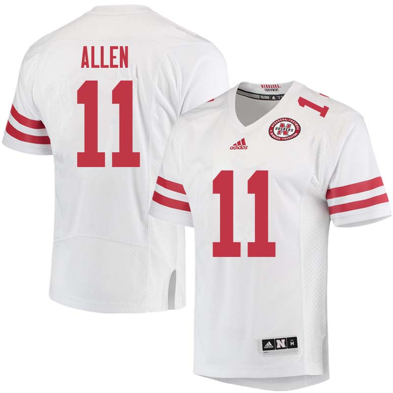 Men #11 Austin Allen Nebraska Cornhuskers College Football Jerseys Sale-White - Click Image to Close